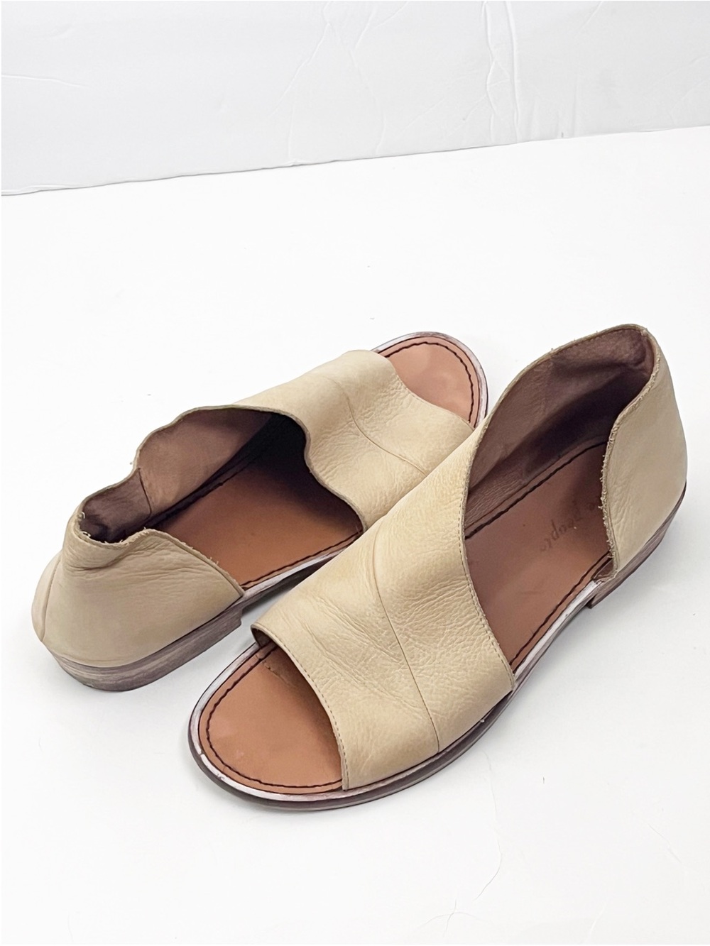 FREE PEOPLE Mont Blanc Leather Asymmetrical Open Toe Sandals 42/11 Boho Casual